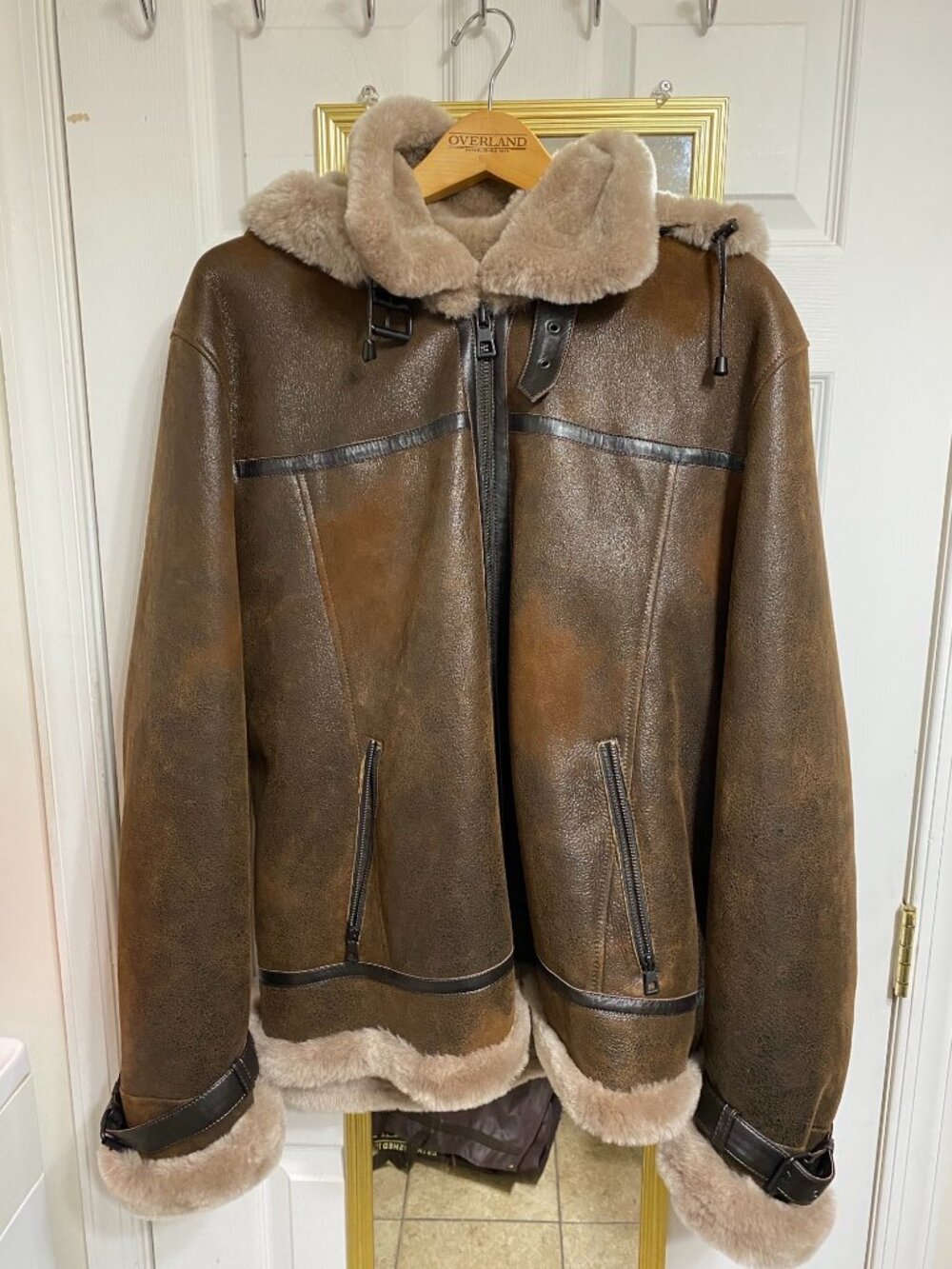 Overland Classic Burnt Cognac Edition Sheepskin B-3 Bomber Jacket